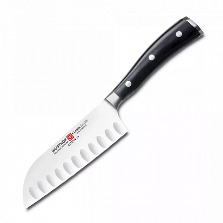 Нож кухонный Сантоку с углублениями на кромке 14 см, серия Classic Ikon, WUESTHOF, 4172, Золинген, Германия