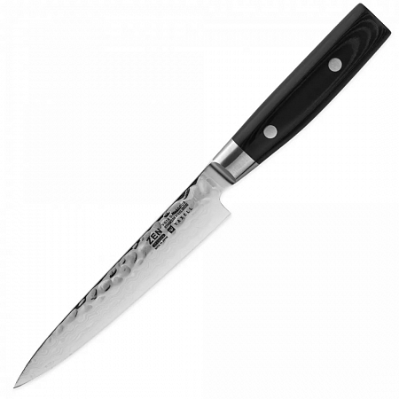 Нож кухонный для тонкой нарезки 15 см, «Petty», дамасская сталь, серия Zen, YA35516, YAXELL, Япония